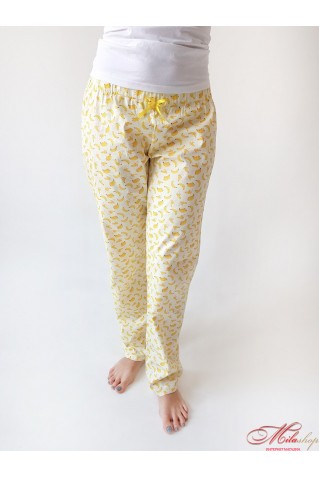 Комфортные домашние хлопковые штаны с принтом Couple.Z 